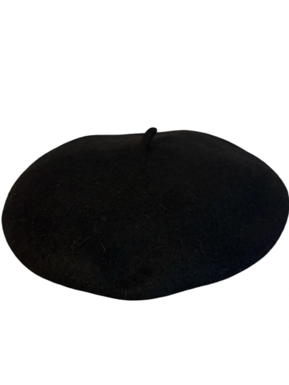 Classic Black Wool Blend Beret Hat 71% Wool Parisian Style